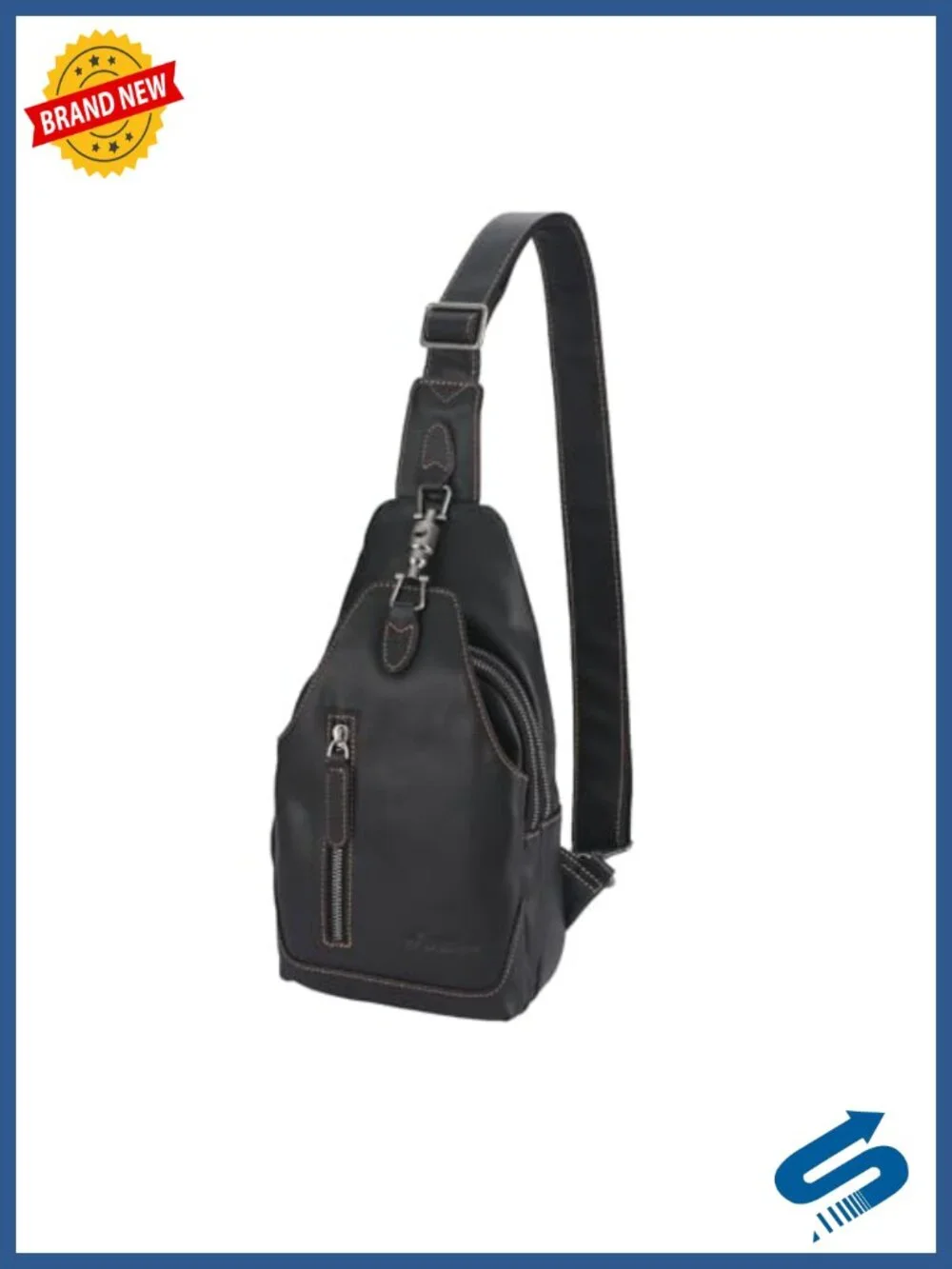 Genuine Leather Sling Bag Crossbody Chest Pack Shoulder Backpack